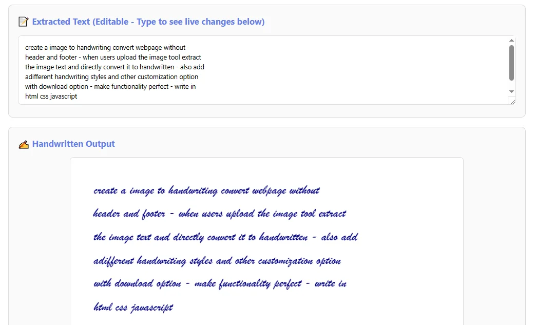 Text Image To Handwriting Converter